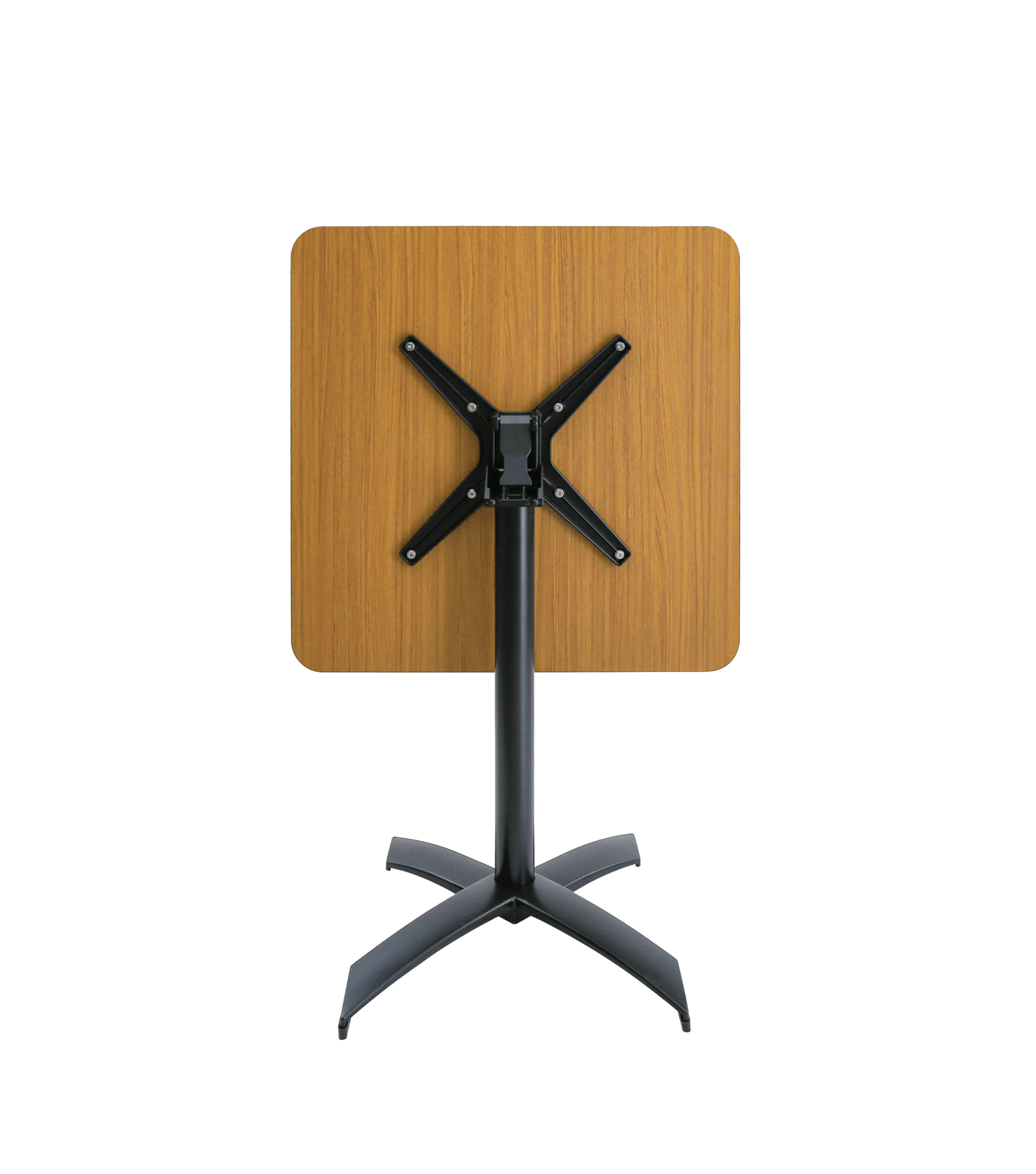 Masă Terasă 70x70 cm cu Blat HPL 12mm Stejar Deschis și Picior Aluminiu – Model Rabatabil - Bistro Design Store